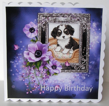 Puppy Basket Clipart  by Margaret McCartney