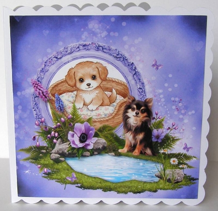 Puppy Basket Clipart  by Margaret McCartney