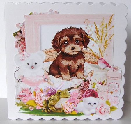 Puppy Basket Clipart  by Margaret McCartney