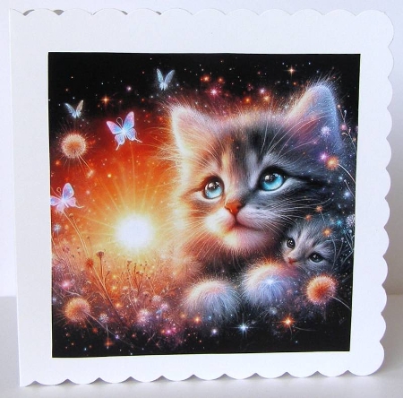 Twinkle Floral Cats by Margaret McCartney