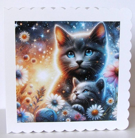 Twinkle Floral Cats by Margaret McCartney
