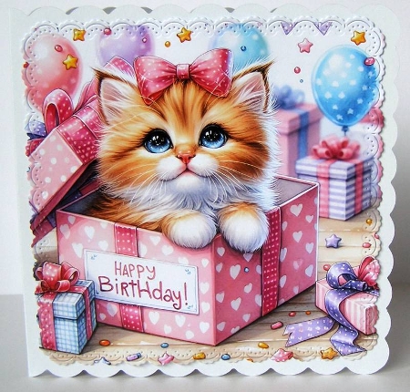 Little Birthday Kitten - Illustrations for Cards by Margaret McCartney
