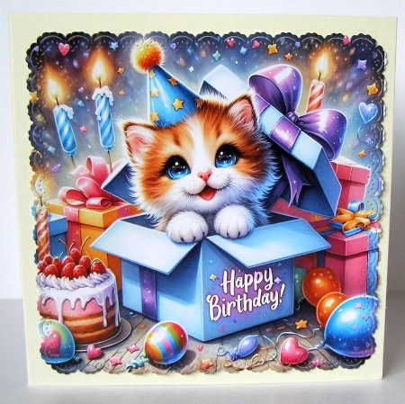 Little Birthday Kitten - Illustrations for Cards by Margaret McCartney