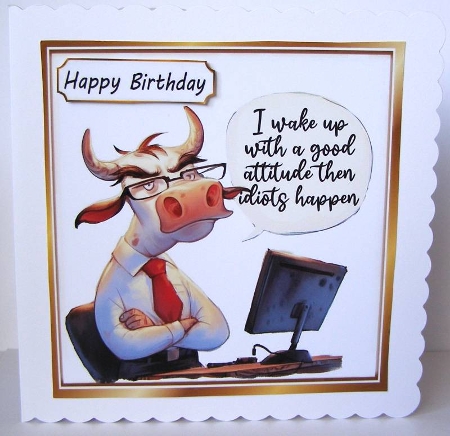 Funny 8X8 Topper With Humour Caption (THIRTEEN) by Margaret McCartney