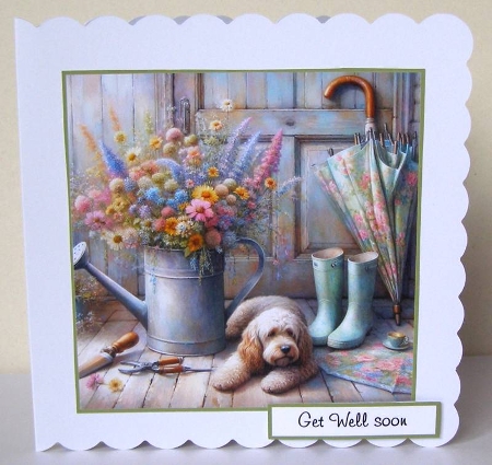 doggie gardener cockapoo by Margaret McCartney