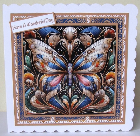 Art Deco Butterfly 1 Mini Kit 7x7 by Margaret McCartney