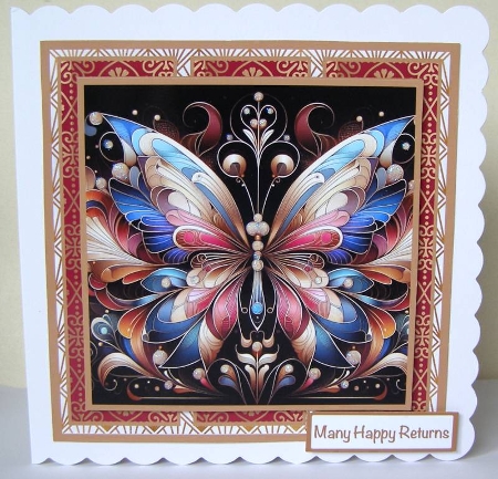 Art Deco Butterfly #2 Mini Kit 7x7 by Margaret McCartney