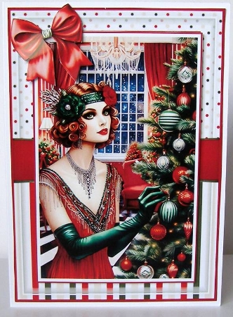 Art Deco Decorating The Tree With Set Of 3 Card Fronts by Margaret McCartney