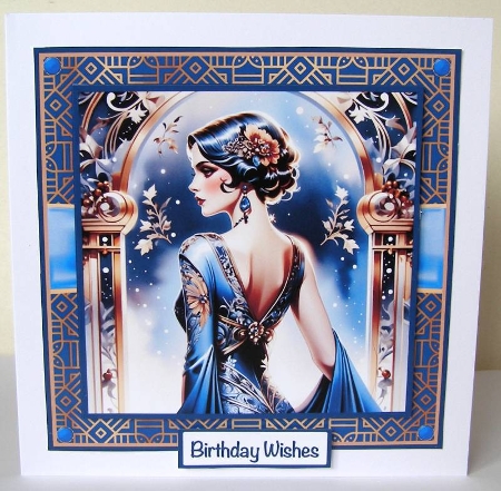 Art Deco Lady in Blue Mini Kit 7x7 by Margaret McCartney