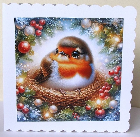 Festive Robin Nest  by Margaret McCartney