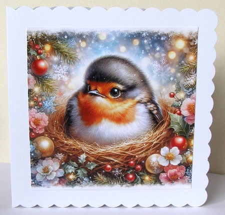 Festive Robin Nest  by Margaret McCartney
