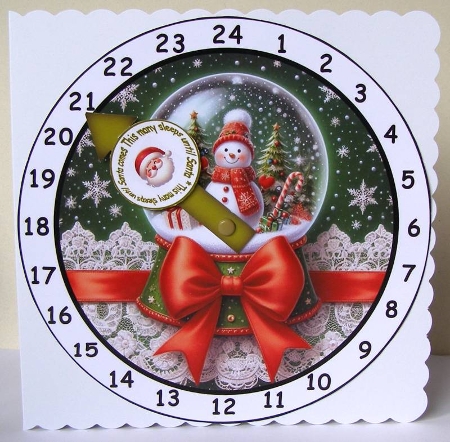 advent calendar snowman globe by Margaret McCartney