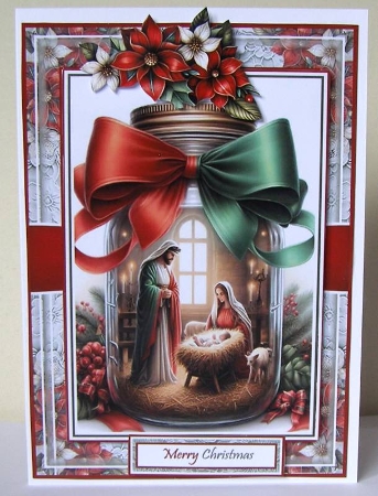 Christmas Mason Jar 2 With Set Of 4 Toppers by Margaret McCartney