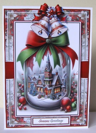 Christmas Mason Jar 2 With Set Of 4 Toppers by Margaret McCartney