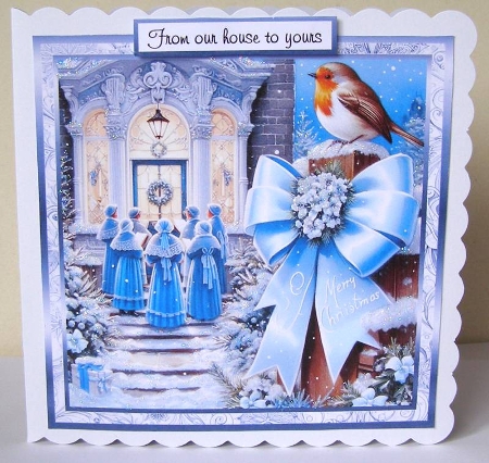 blue framed christmas 3 by Margaret McCartney