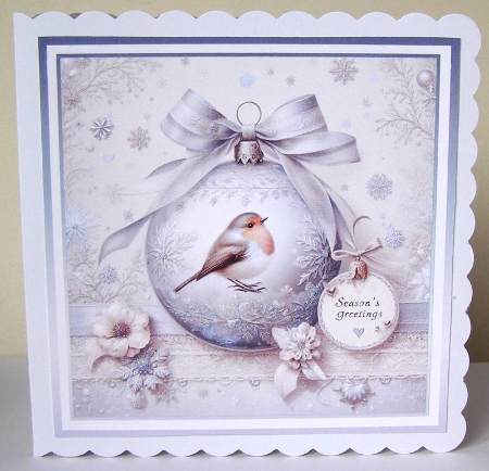 robin 1  bauble  by Margaret McCartney