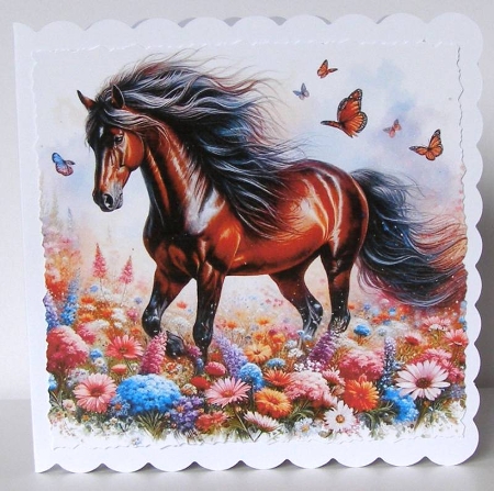 Floral Meadow Horses 2 by Margaret McCartney