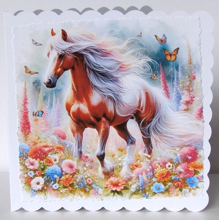 Floral Meadow Horses 2 by Margaret McCartney