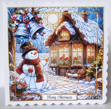 stainglass christmas snowman 1 by Margaret McCartney