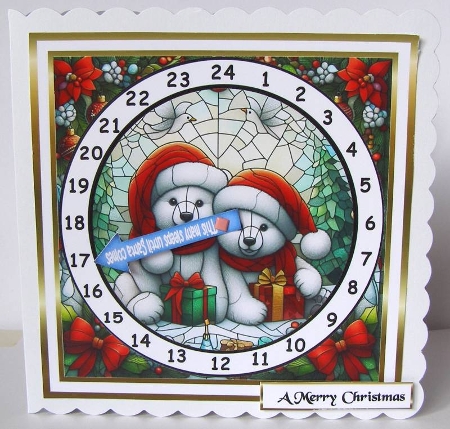 stained glass advent calendar cards polar bears by Margaret McCartney