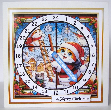 stained glass advent calendar cards cats by Margaret McCartney