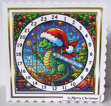 stained glass advent calendar cards dragon by Margaret McCartney