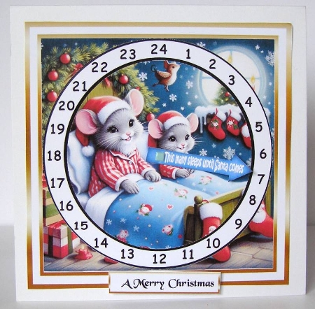 stained glass advent calendar cards mice by Margaret McCartney