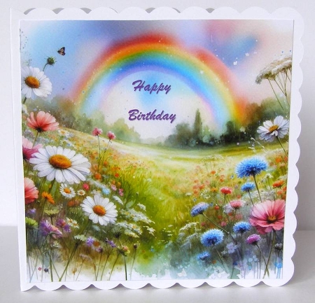 Rainbow Over Meadow  by Margaret McCartney