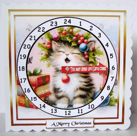 newest advent cards 10 singing cat by Margaret McCartney