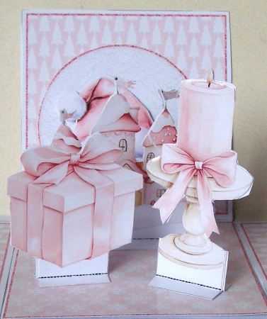 Pink Christmas Explosion Box  by Margaret McCartney