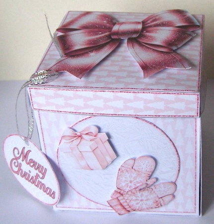 Pink Christmas Explosion Box  by Margaret McCartney
