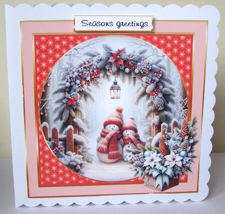 christmas characters snowman red 3 by Margaret McCartney