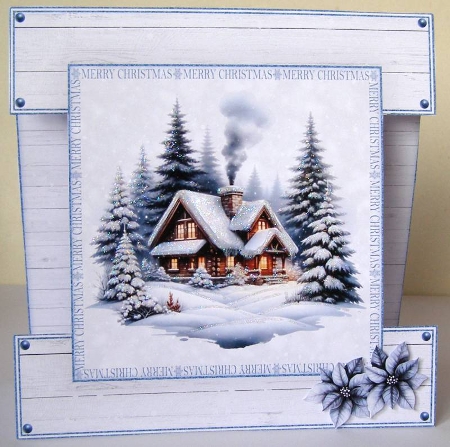 Winter Cottage Cut-out Front Card Mini Kit by Margaret McCartney