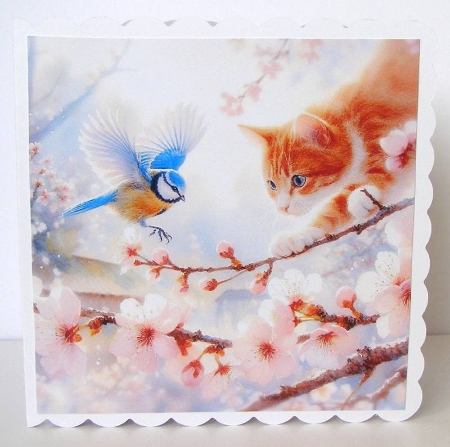 Cats and kittens in the cherry blossom (as requested) by Margaret McCartney
