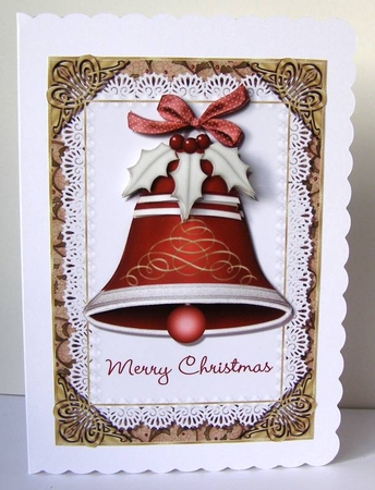 Christmas Bells Card Topper by Margaret McCartney
