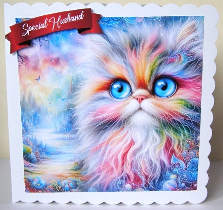 The Colourful Cat Gift bag, Money wallet, Tag, Bauble, Gift Card, Envelope. by Margaret McCartney