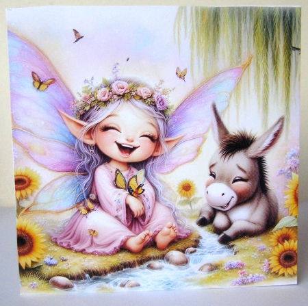 Cute Fairy & Donkey by Margaret McCartney