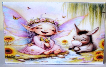 Cute Fairy & Donkey by Margaret McCartney