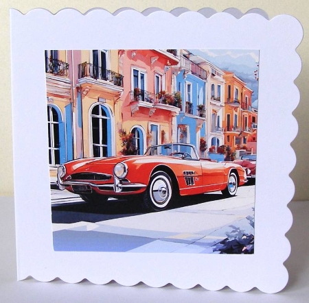 Vintage Car Backgrounds Kit | Set of 6 Square Designs | A4 Printable Sheet by Margaret McCartney