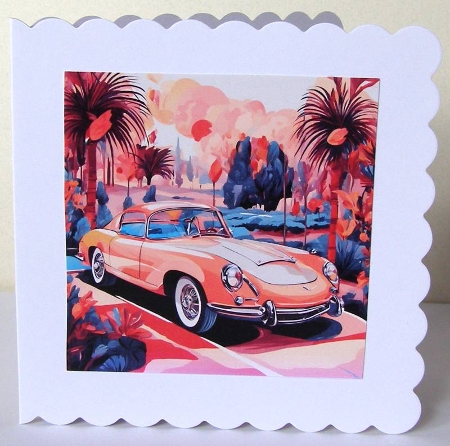 Vintage Car Backgrounds Kit | Set of 6 Square Designs | A4 Printable Sheet by Margaret McCartney