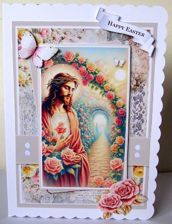 5x7 ~ Jesus With Roses by Margaret McCartney