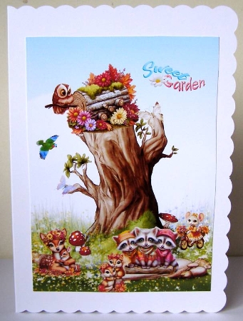 Tree Stump Scene Blue Sky by Margaret McCartney