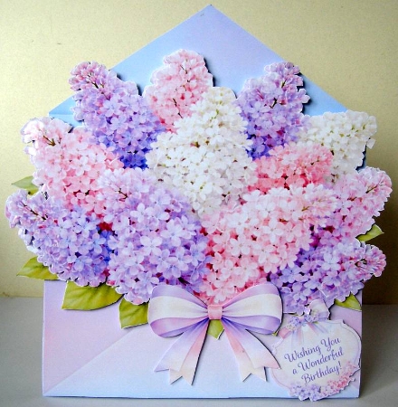 Lilac Bouquet Card Topper by Margaret McCartney