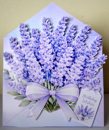 Lavender Bouquet  Card Topper – Envelope Design by Margaret McCartney