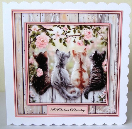 Stray Cats on a Fench - Mini Kit 6x6 by Margaret McCartney