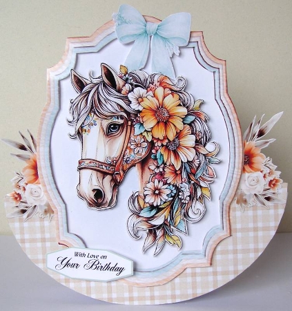 Floral Horse 1 Rocker by Margaret McCartney