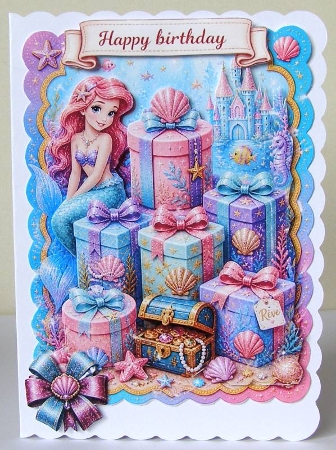 Mermaid Birthday Topper with Gifts, Treasure & Underwater Castle by Margaret McCartney
