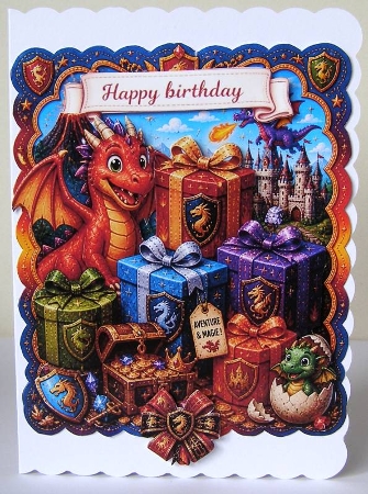 Dragon Birthday Topper with Castle, Treasure & Hero Adventure by Margaret McCartney