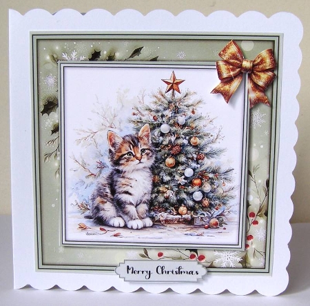 Christmas Cat - Mini Kit 6x6 by Margaret McCartney