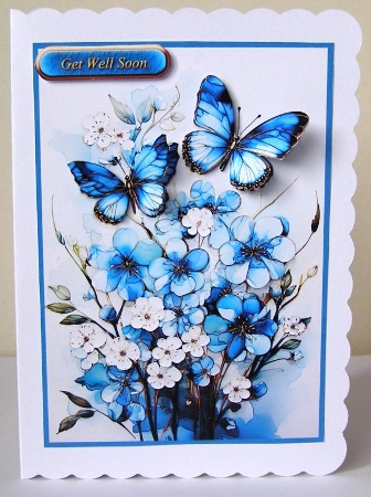 All Occasions 5 x 7 Blue Butterflies Card by Margaret McCartney